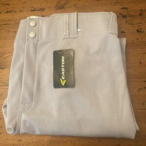 NWT Easton Men's XL Rival‎ Piped Open Cuff Grey Black Pinstripe Baseball Pants